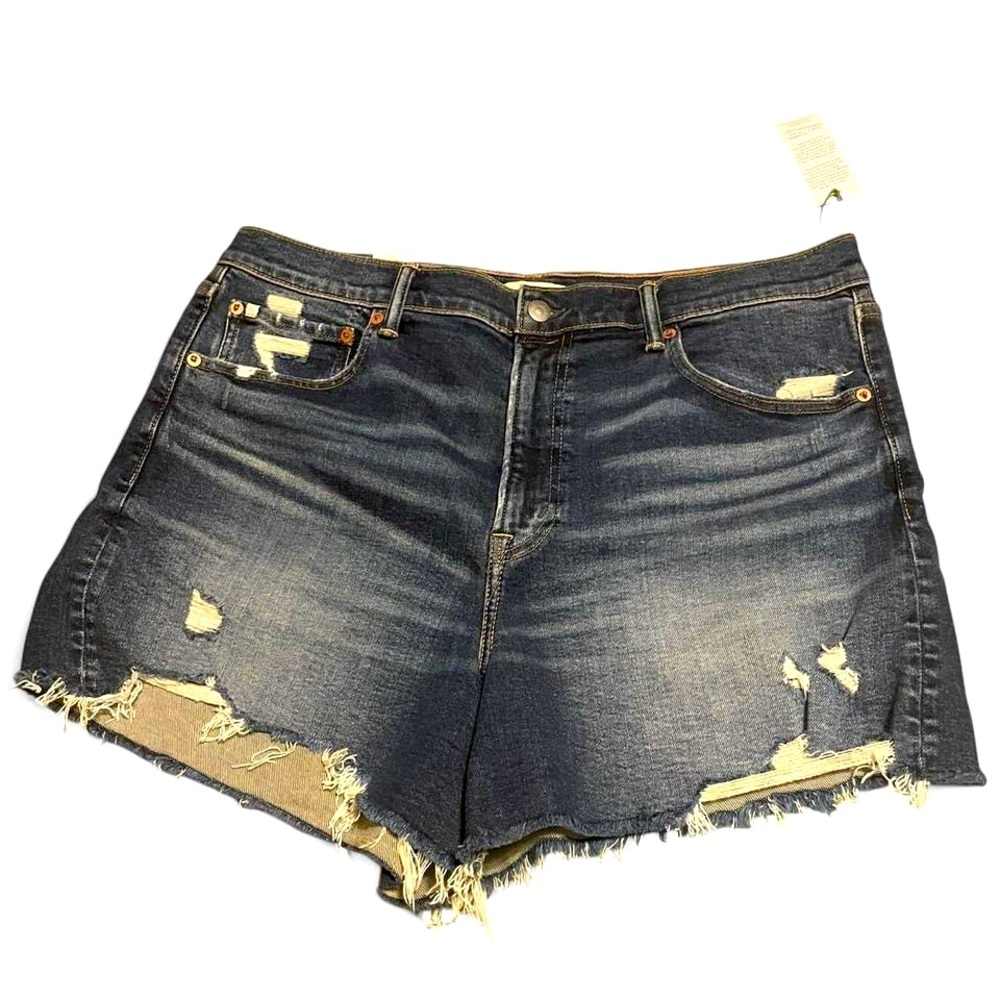 American Eagle Blue Jean Shorts Distressed Frayed Hem